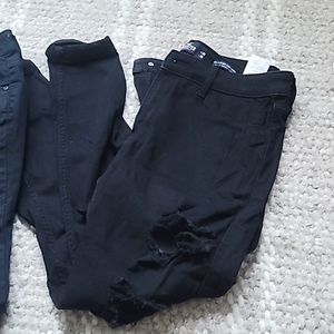 2 pairs black distressed jeans juniors 9